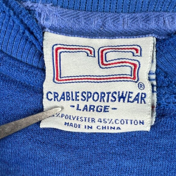 VTG 90s Crable NFL New York Giants Sweatshirt Large Blue Faded Thrashed Crewneck - Picture 11 of 16